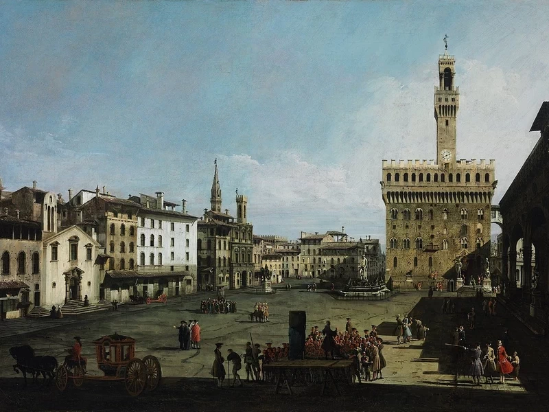 1721-Bernardo Bellotto - Piazza della Signoria a Firenze - Szépművészeti Múzeum, Budapest